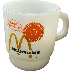 Vintage 1984 McDonalds Anchor Hocking Fire King Good Morning Coffee Mug Cup USA